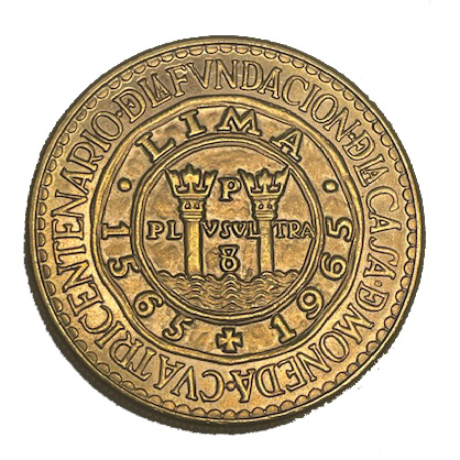 Moneda de Oro 100 Soles República del Peru Varios años Cuatricentenario