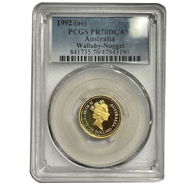 Moneda de oro 1/4 Onza Canguro /25 Dolares. / NUGGET / PCGS