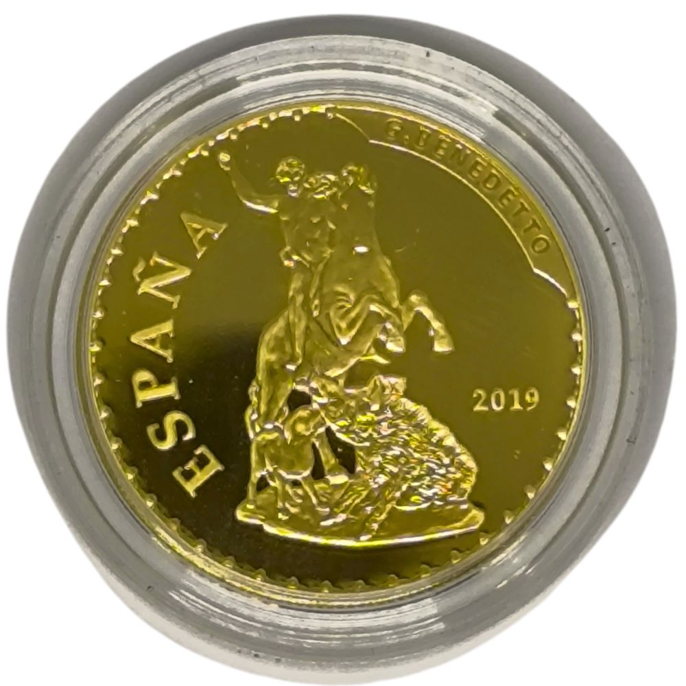 Moneda de oro 6,75gr 999 España 2019 100 euros Bicentenario del Museo del Prado "G. Benedetto" - Imagen 2