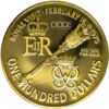 Moneda de oro 7,03gr 900 Bermudas 1975 100 dólares Serie Visita Real "Isabel II y el Príncipe Felipe"