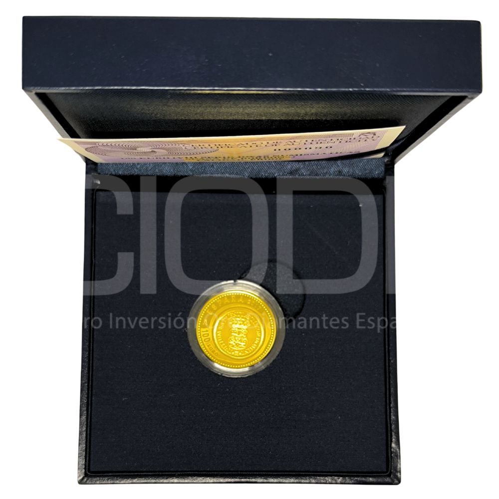 Moneda de oro 6,75gr 999 España 2017 100 euros "Homenaje al doblón de 2 escudos de Felipe V" - Imagen 4