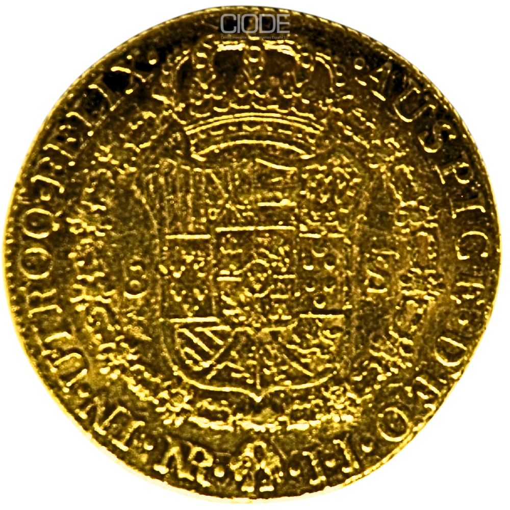 Moneda de oro 27gr 8 Escudos CECA NUEVO REINO 1791 Carlos IV Catalogacion de archivo N 1