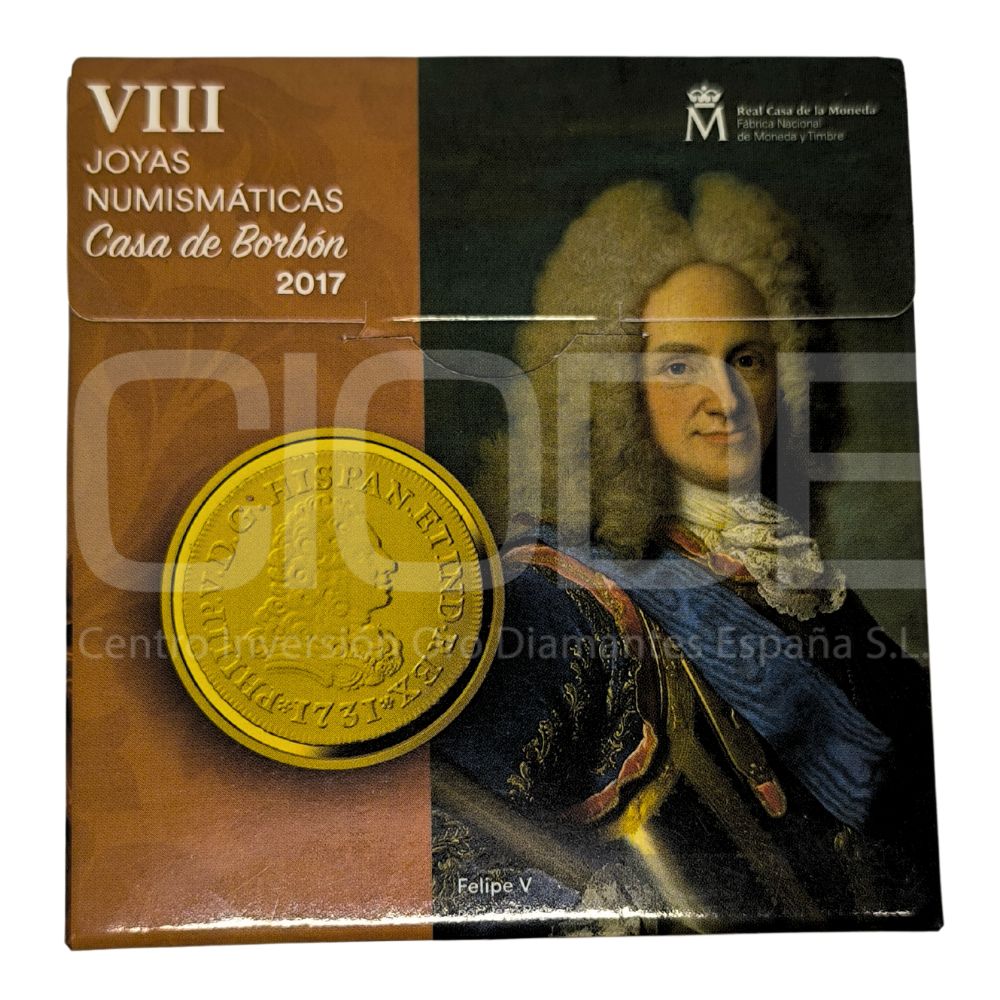 Moneda de oro 6,75gr 999 España 2017 100 euros "Homenaje al doblón de 2 escudos de Felipe V" - Imagen 6