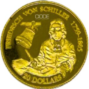 Friedrich Von Schiller Islas Cook 1.24gr 999 20 dolares 1996