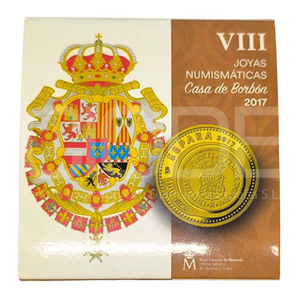 Moneda de oro 6,75gr 999 España 2017 100 euros "Homenaje al doblón de 2 escudos de Felipe V" - Imagen 7