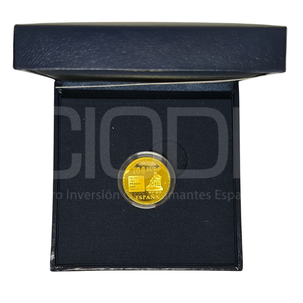 Moneda de oro 6,75gr 999 España 2019 100 euros Bicentenario del Museo del Prado "G. Benedetto" - Imagen 3