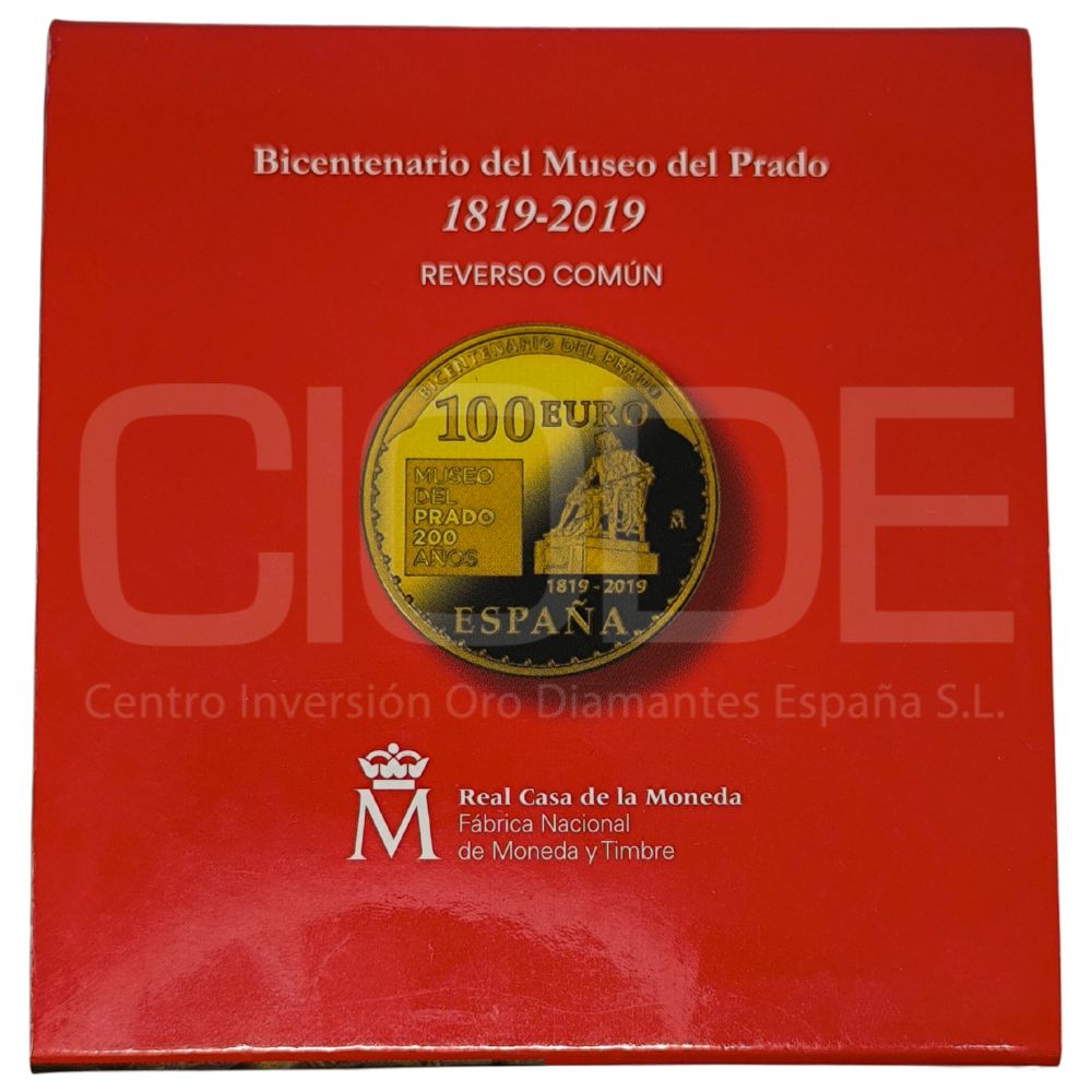 Moneda de oro 6,75gr 999 España 2019 100 euros Bicentenario del Museo del Prado "G. Benedetto" - Imagen 7