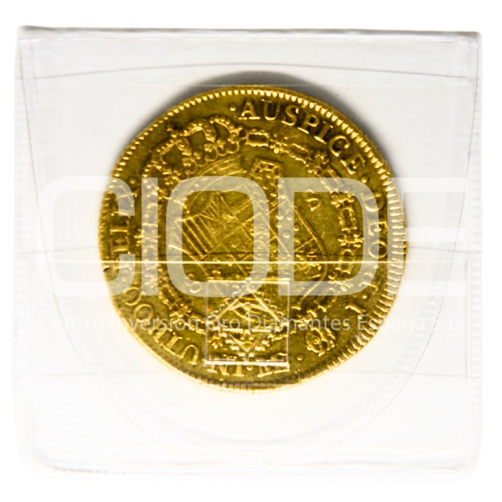 Moneda de oro 8 Escudos 1821 Fernando VII 27gr CECA Lima Catalogacion de archivo N22