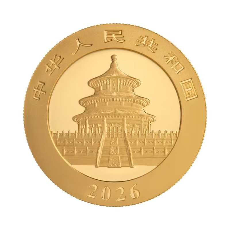 Moneda Oro Panda Chino 500 Yuanes 30 gramos de oro 2026